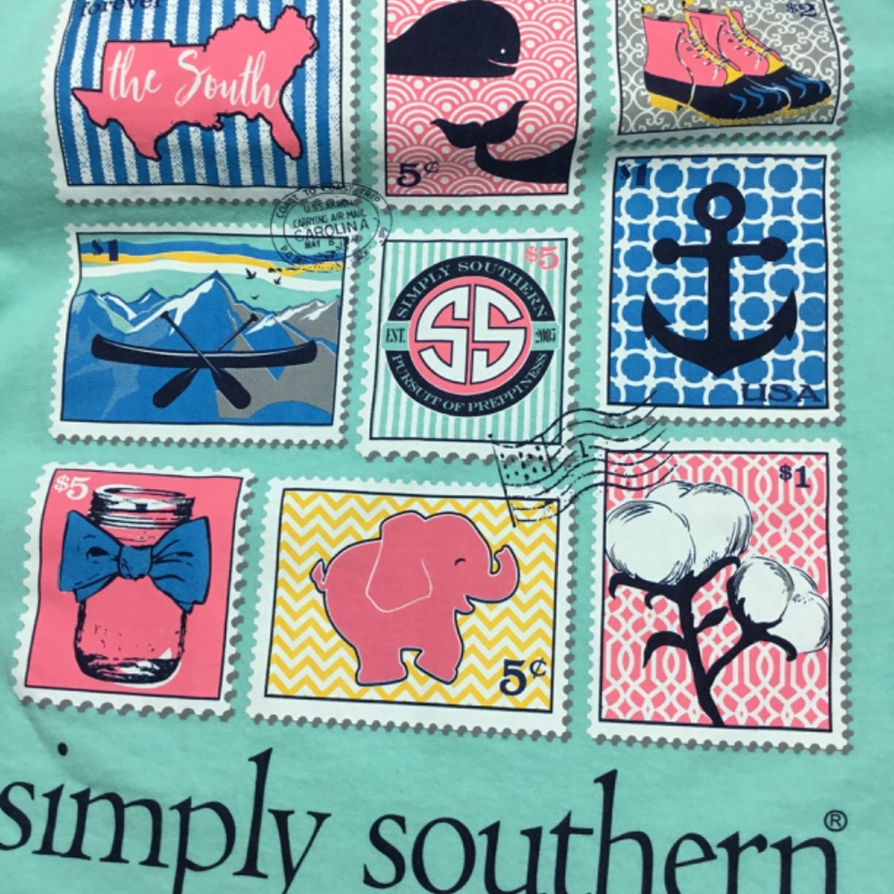Simply Southern Long Sleeve Stamps of the South Graphic T-Shirt - Picture 9 of 10
